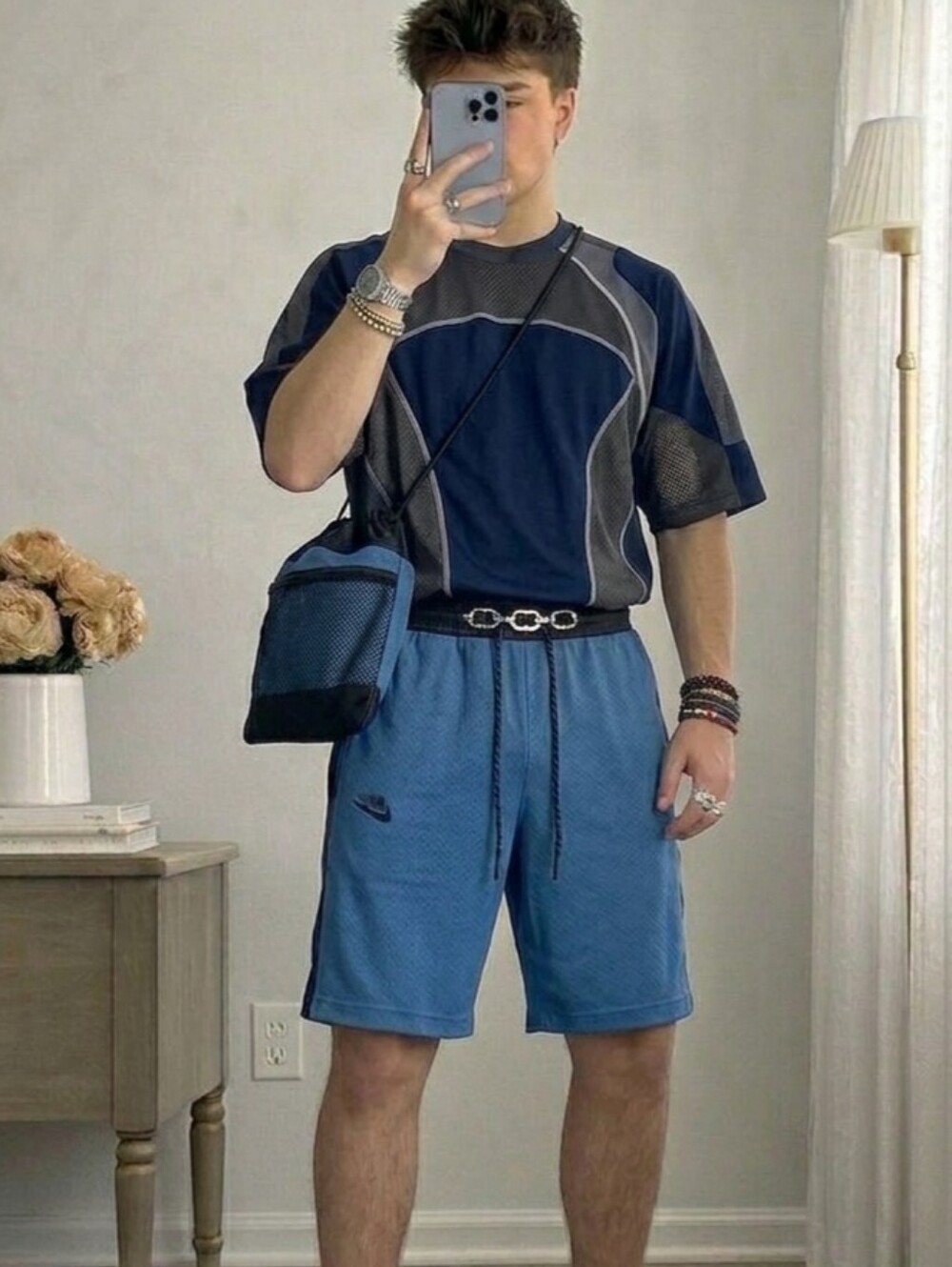 Nike Dri-Fit Training Shorts - Blue/Black - Men's Small